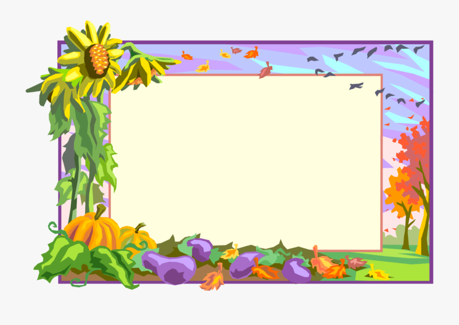 Vector Illustration Of Fall Or Autumn Harvest Frame - Vector Graphics, Transparent Clipart