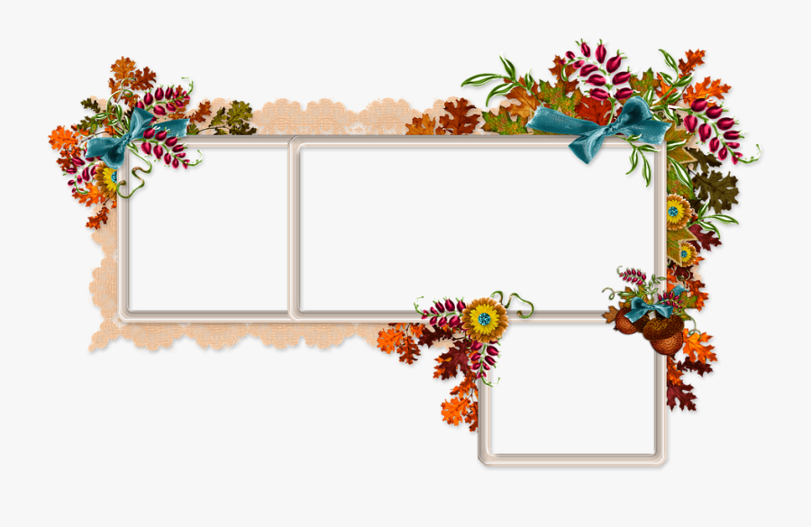 Autumn, Harvest, Scrapbooking, Cluster, For Photos - Cluster Autumn Frame Png, Transparent Clipart