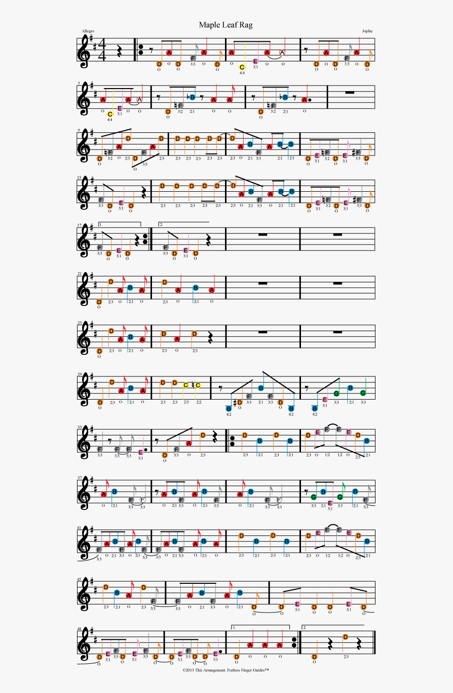 Color Coded Violin Sheet Music For El Condor Pasa - Bad And Boujee Guitar Tab, Transparent Clipart