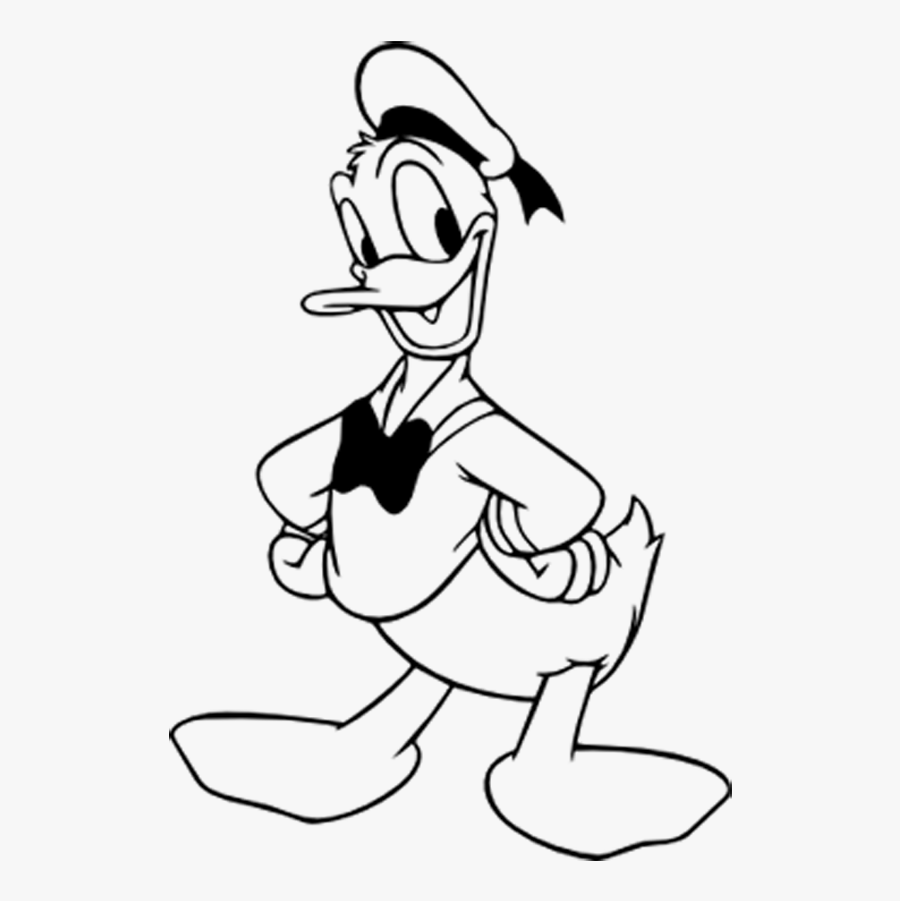 Drawing At Getdrawings Com - Black And White Donald Duck, Transparent Clipart