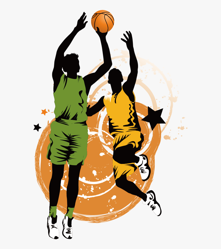 Transparent Library Basketball Clip Game - Vector Basketball Silhouette Png, Transparent Clipart
