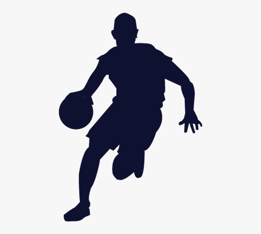 Transparent Basketball Player Silhouette Png - Basketball Player Silhouette Dribbling, Transparent Clipart