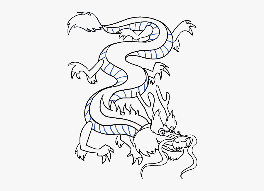 Free Chinese Dragon Drawing, Download Free Clip Art, - Transparent Drawing White Chinese Dragon, Transparent Clipart