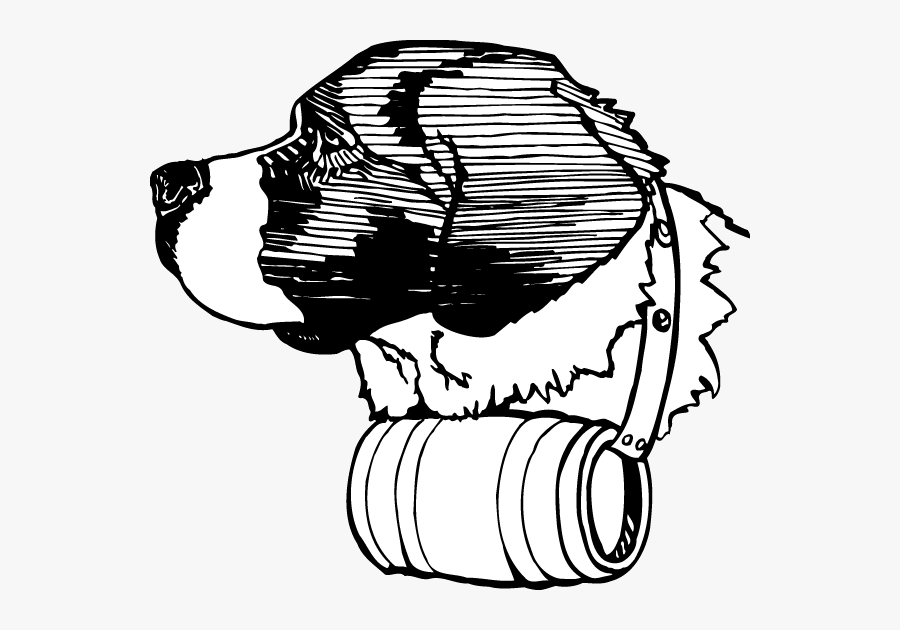 Bernard Clipart Drawing - Saint Bernard With Keg Drawing, Transparent Clipart