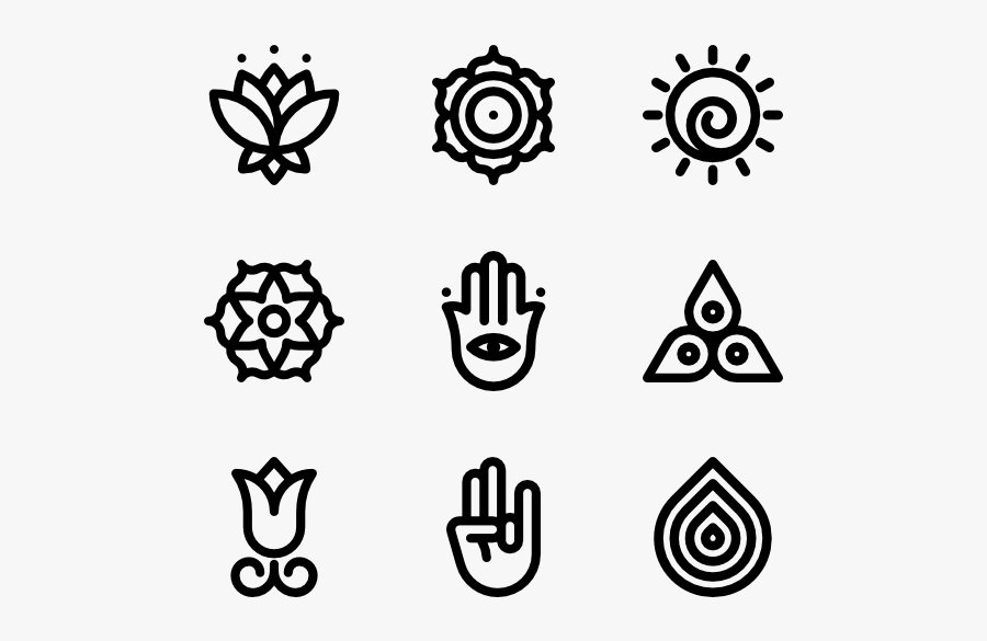 Clip Art Lotus Icons Free Yoga - Yoga Symbols, Transparent Clipart