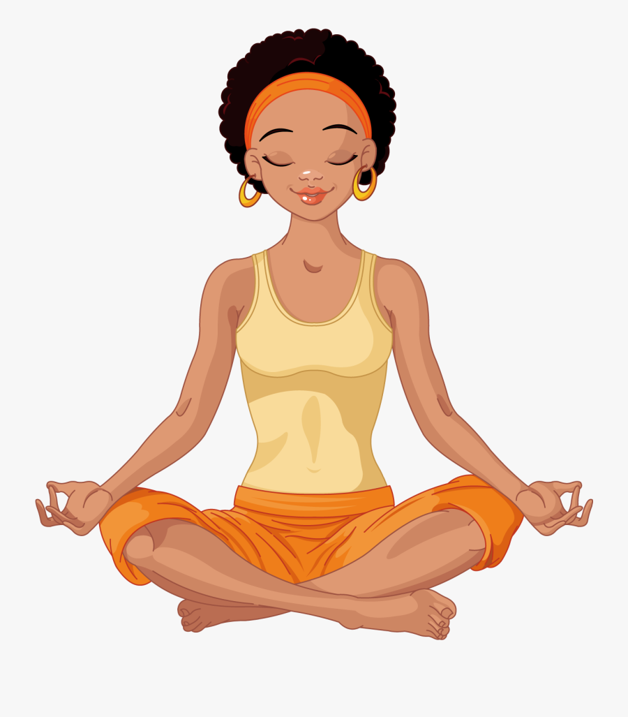 Yoga Lotus Position African - African American Yoga Clipart, Transparent Clipart
