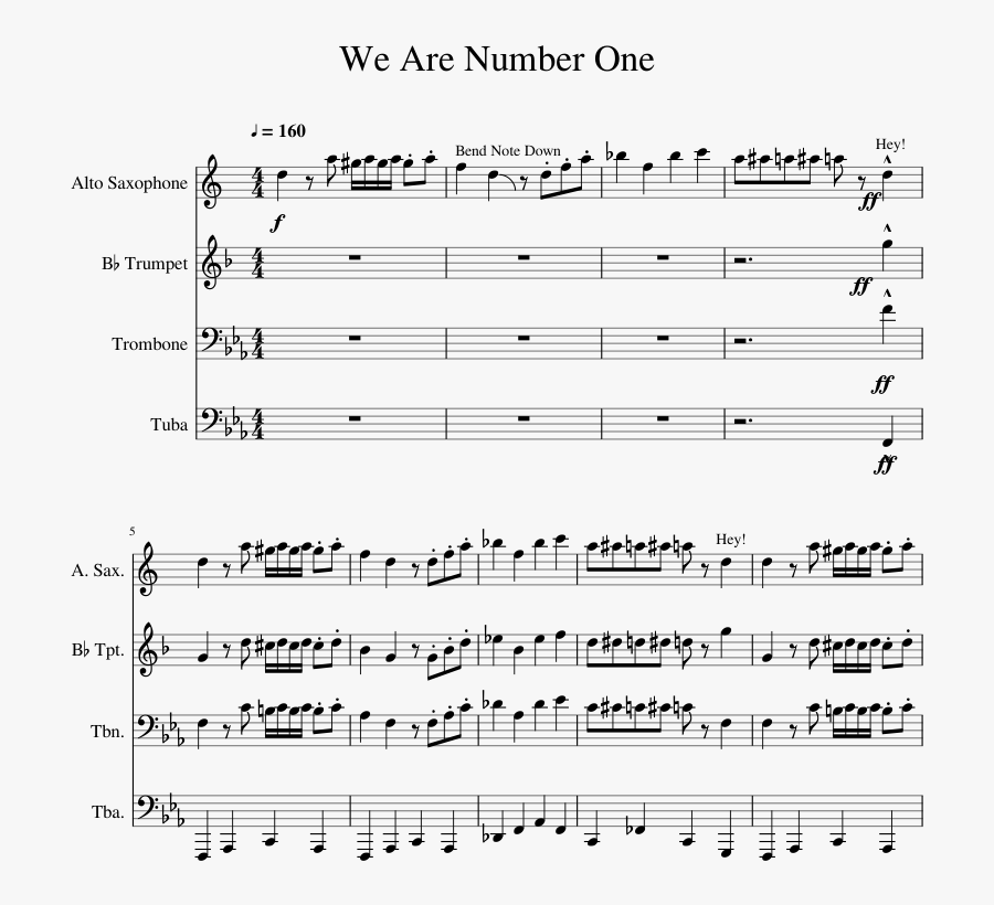 Clip Art Flute Meme Song - We Are Number One Trumpet Notes, Transparent Clipart