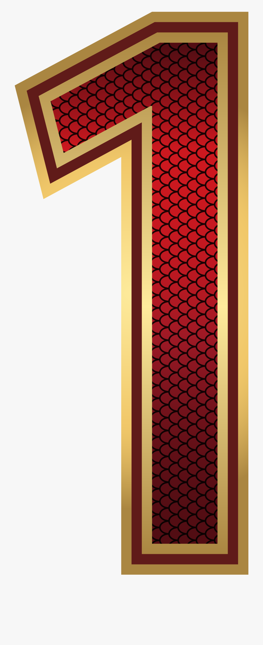 One Clipart Red - Gold Number 1 Png, Transparent Clipart