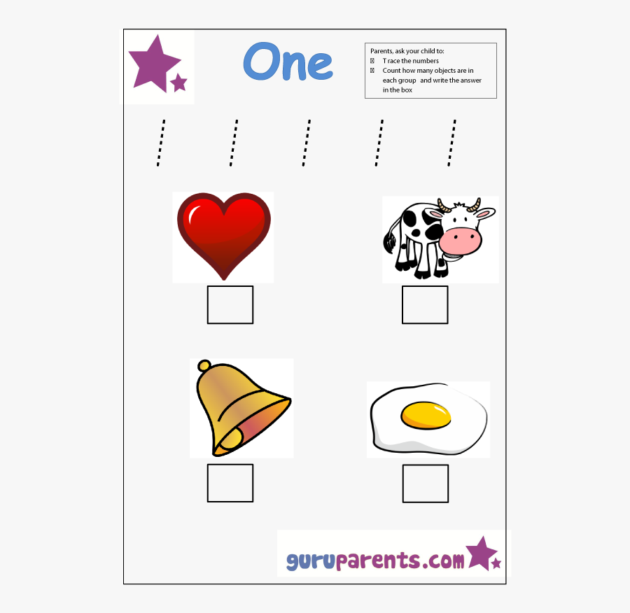 Preschool Number 1 Worksheet - Letter A Worksheets For Preschool, Transparent Clipart