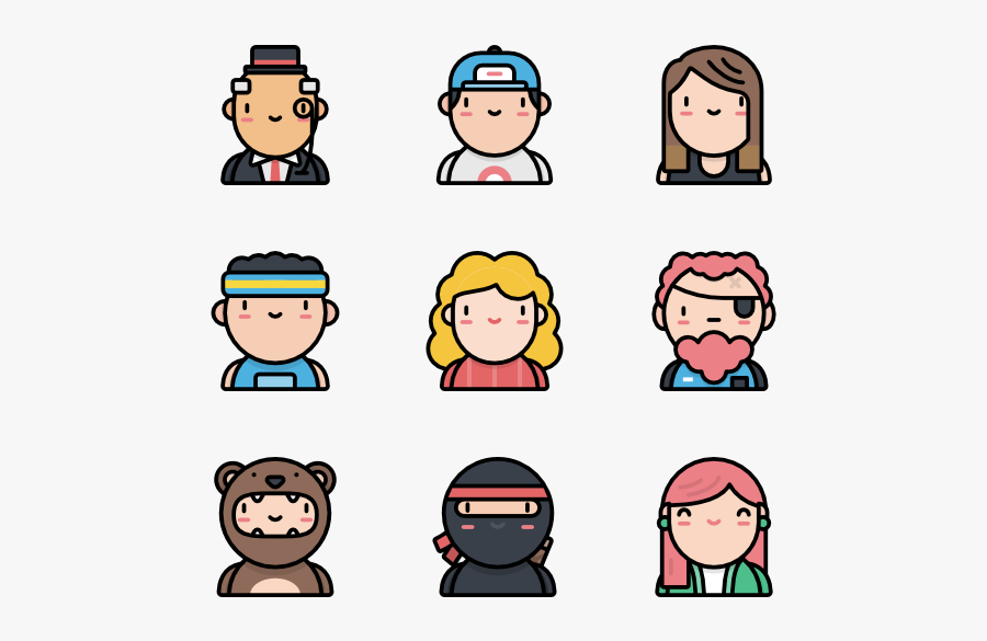 Kawaii Avatars - Cartoon, Transparent Clipart