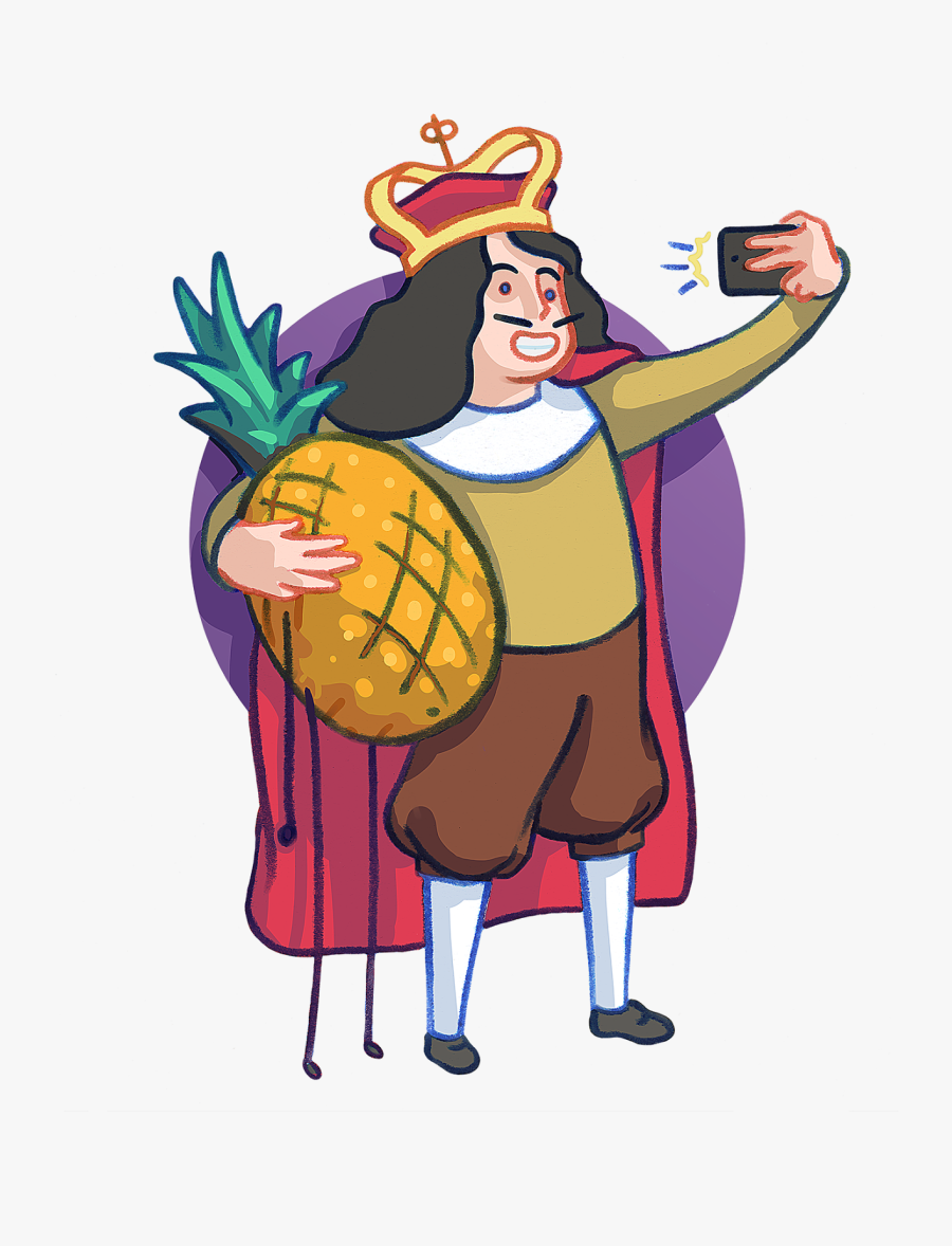 Illustration By Steven Twigg Of A King Holding Pineapple, - Cartoon, Transparent Clipart