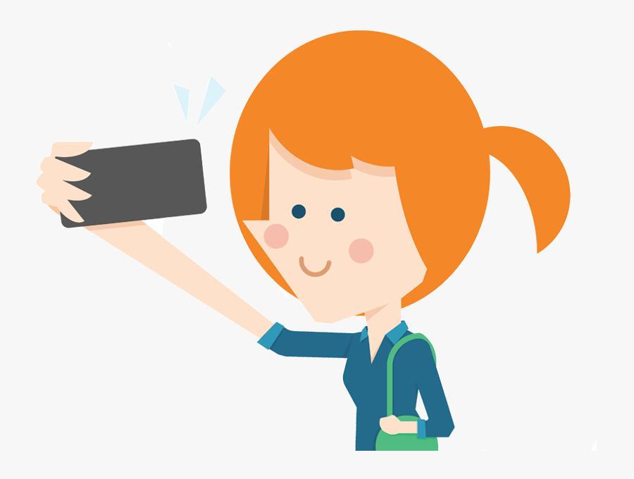 Taking A Selfie Flosocial - Cartoon, Transparent Clipart
