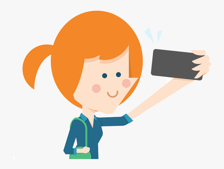 Flosocial Taking A Selfie - Cartoon, Transparent Clipart