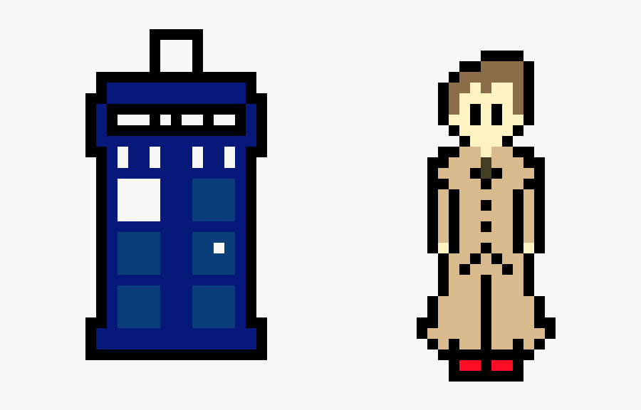 Pixel Art Tardis, Transparent Clipart