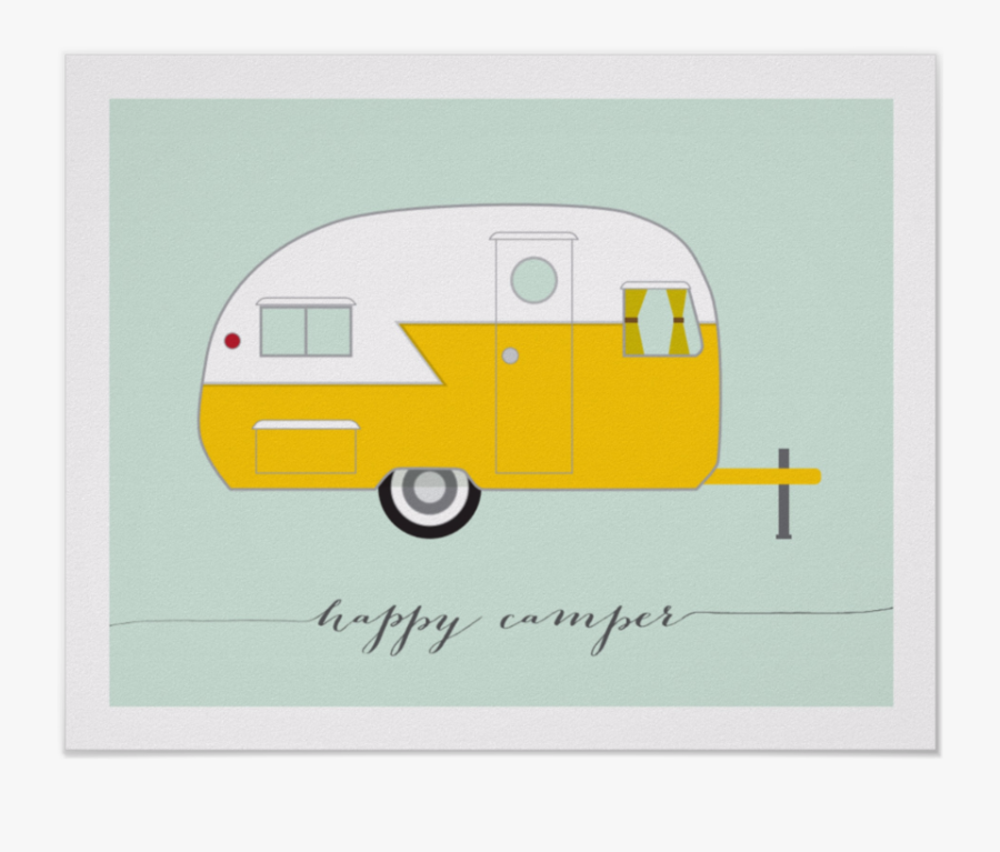 Happy Camper Art Print, Transparent Clipart