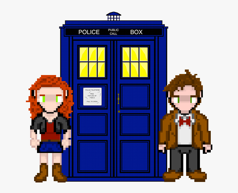 Tardis, The Doctor & Amy - Tardis Hoodie, Transparent Clipart