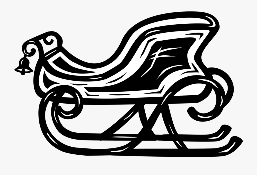 Vector Illustration Of Santa"s Christmas Sleigh, Transparent Clipart