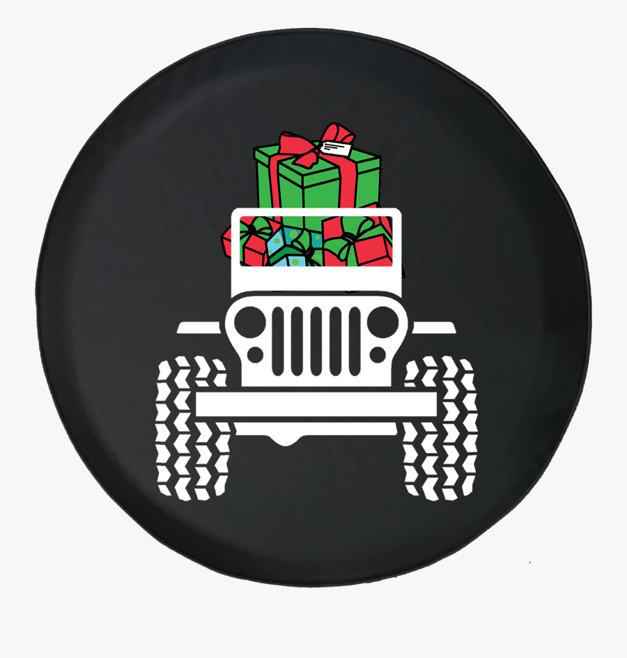 Offroad Jeep Hauling Christmas Gifts Santa Claus Sleigh - Im The Black Jeep Of The Family Tire Cover, Transparent Clipart