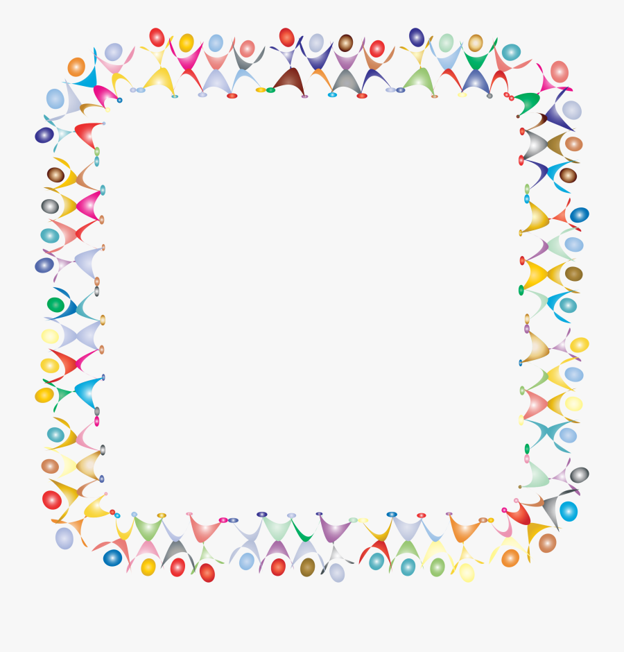 People Square Prismatic Icons - Colorful Music Notes Border, Transparent Clipart