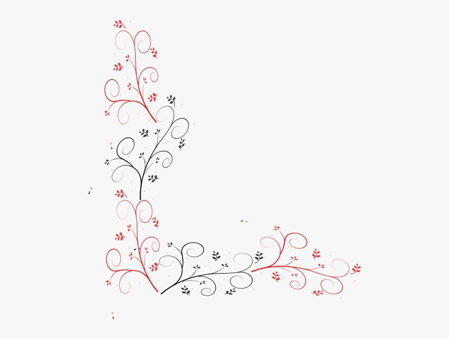 Border Leaves Black And White, Transparent Clipart