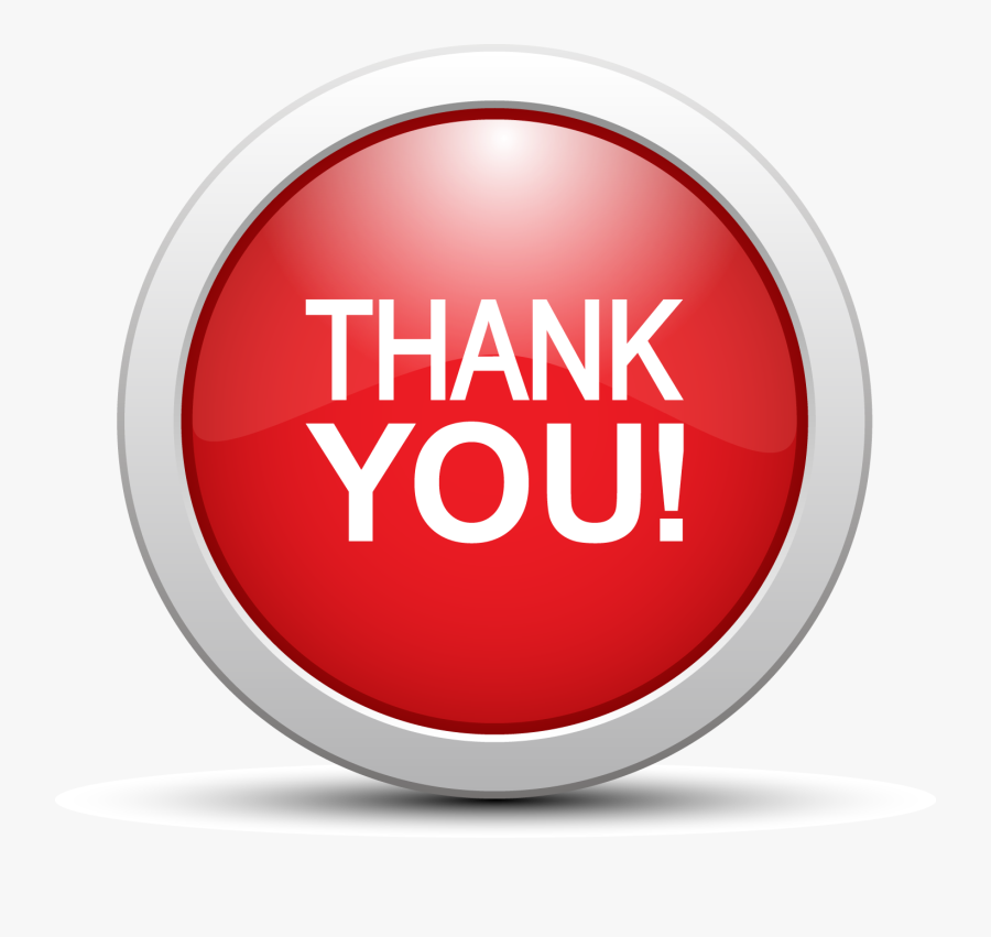 Red Button Thank You, Transparent Clipart