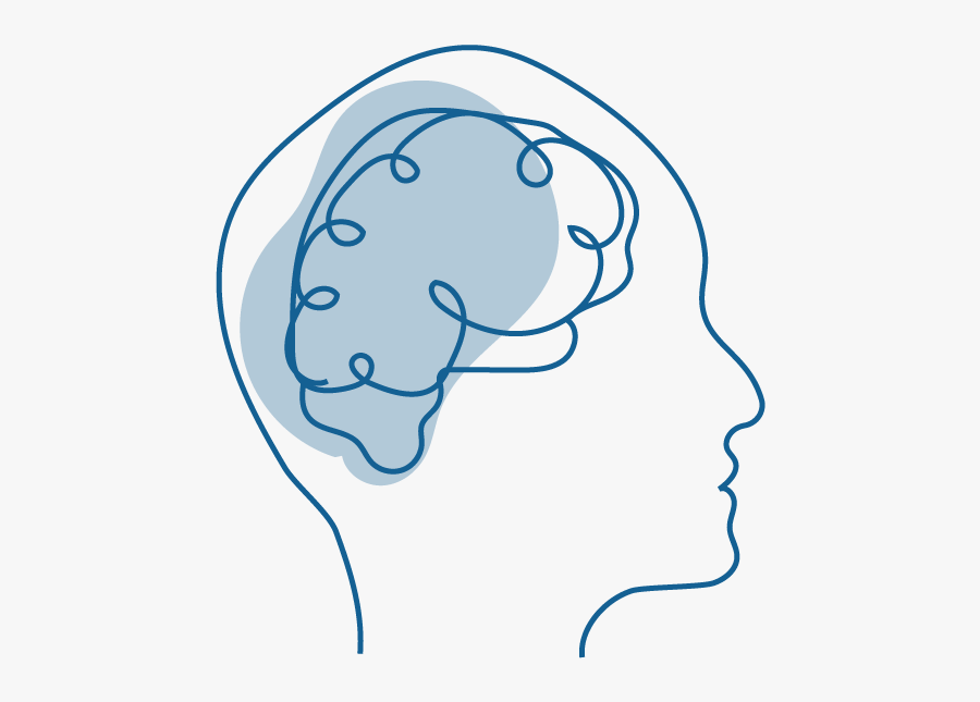 An Illustration Of A Person"s Brain Inside Their Head, Transparent Clipart