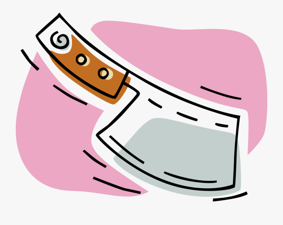 Vector Illustration Of Kitchen Kitchenware Meat Cleaver, Transparent Clipart