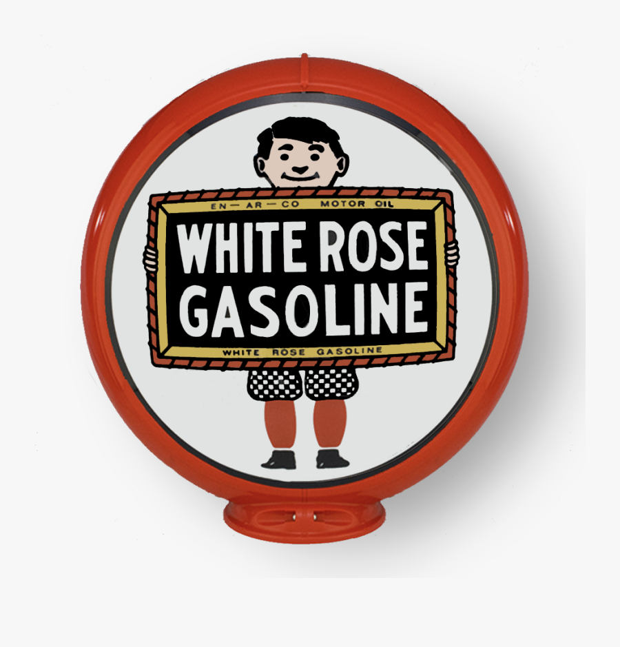 White Rose Gasoline Pump Globe, Transparent Clipart