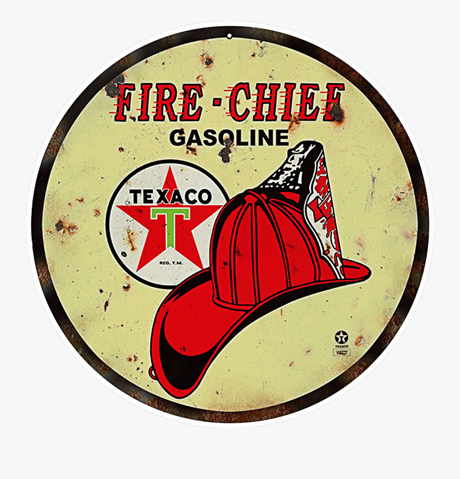 Texaco Fire Chief Sign, Transparent Clipart