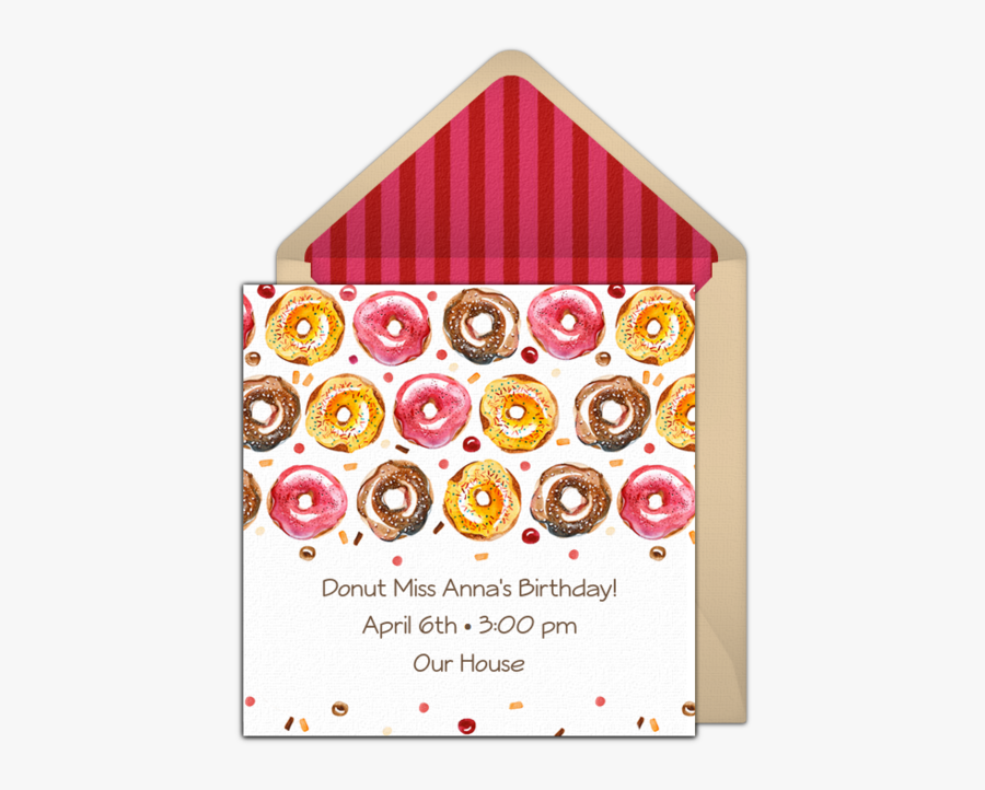 Clip Art Donut Party Invitations - Farewell Donut Invitation, Transparent Clipart