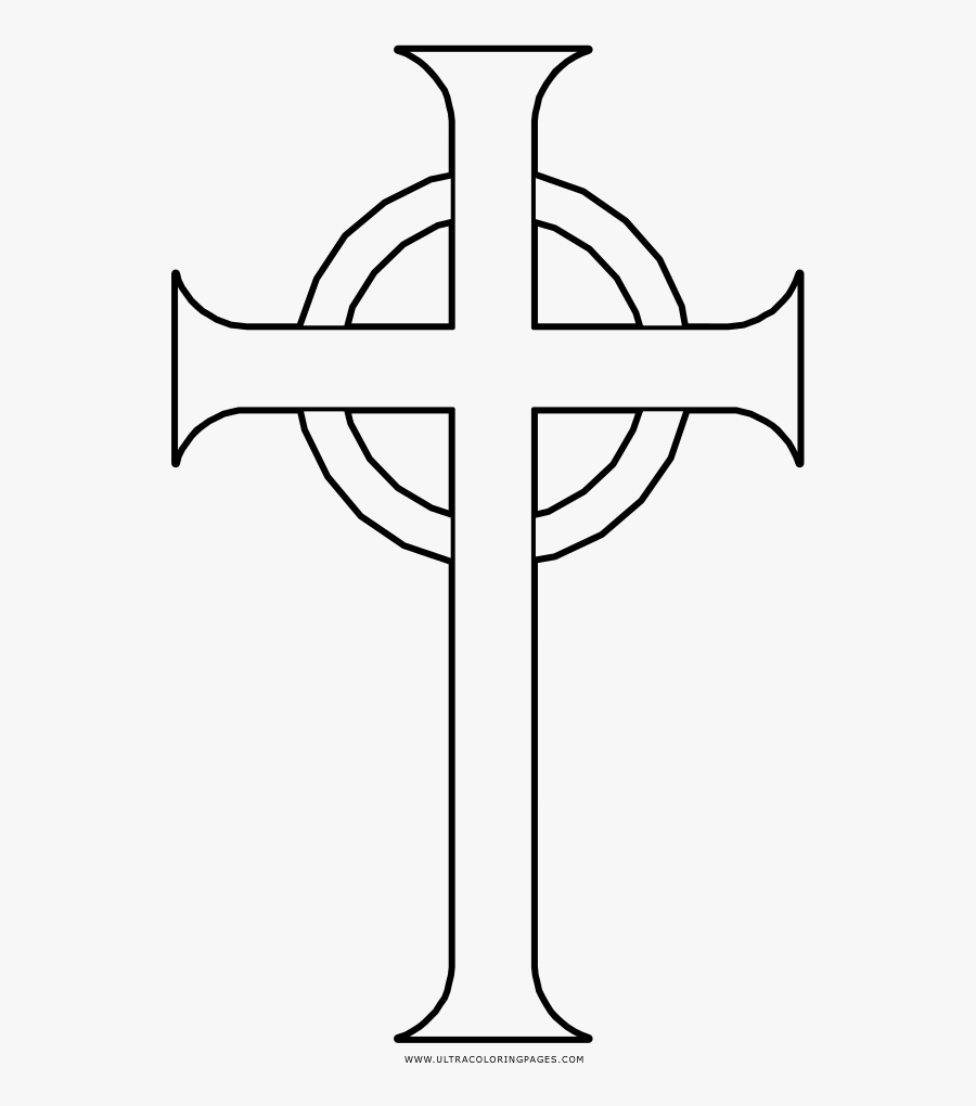 Celtic Cross Coloring Page - Cross, Transparent Clipart