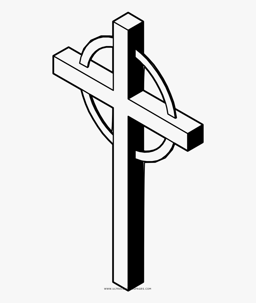 Celtic Cross Coloring Page - Cross, Transparent Clipart