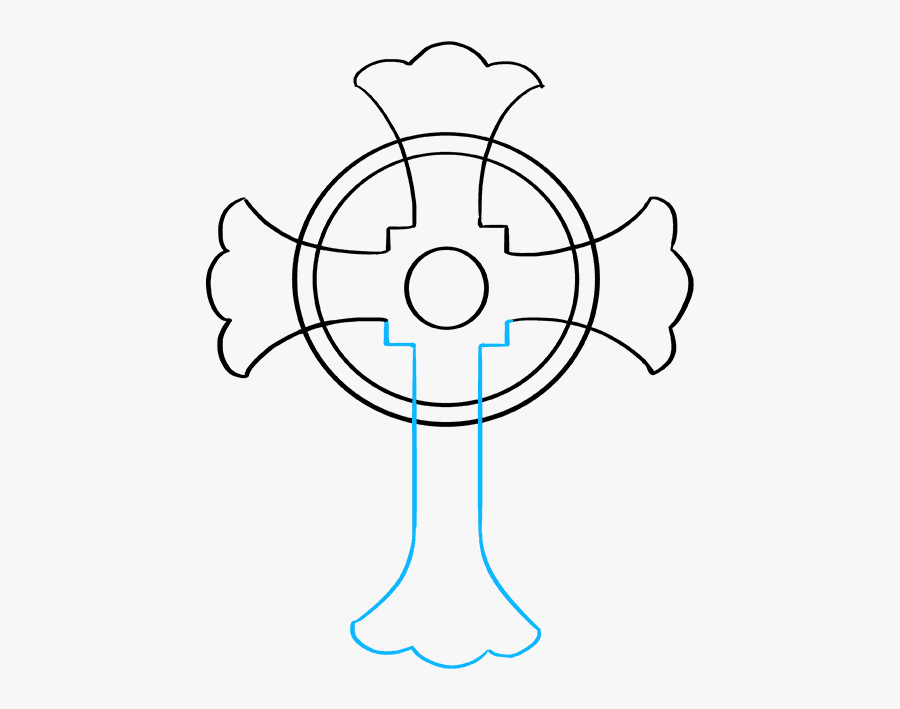 How To Draw Celtic Cross - Celtic Cross Line Drawing, Transparent Clipart