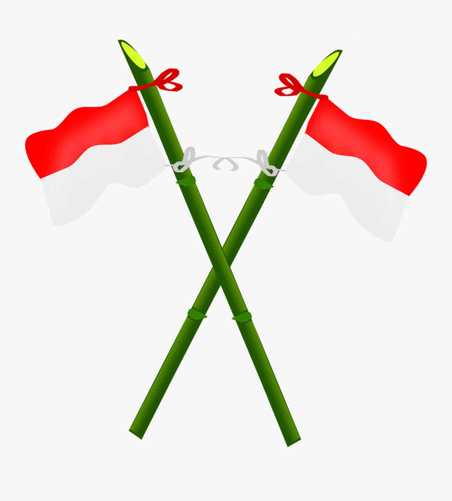 Bamboo And Indonesian Flag-2 Svg Clip Arts - Indonesian Flag Clip Art, Transparent Clipart