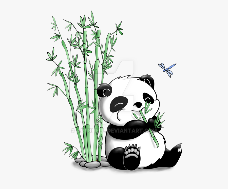 Panda Drawing With Bamboo, Transparent Clipart