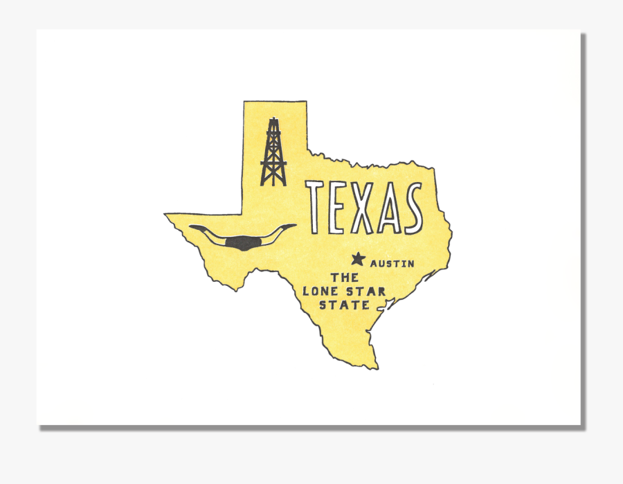 Texas State Print - Map, Transparent Clipart