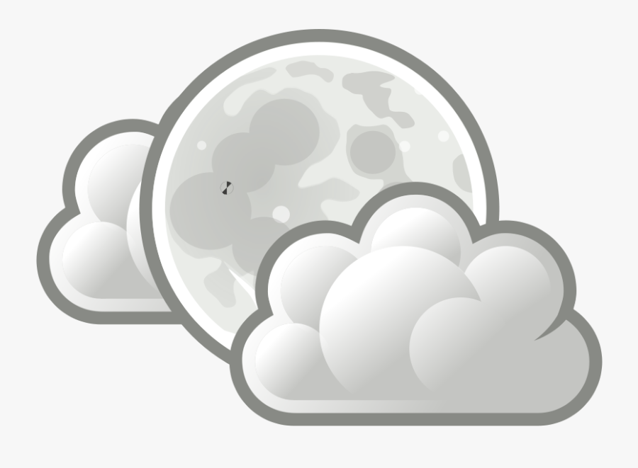 Cloud Moon Cliparts - Cartoon Moon With Clouds, Transparent Clipart