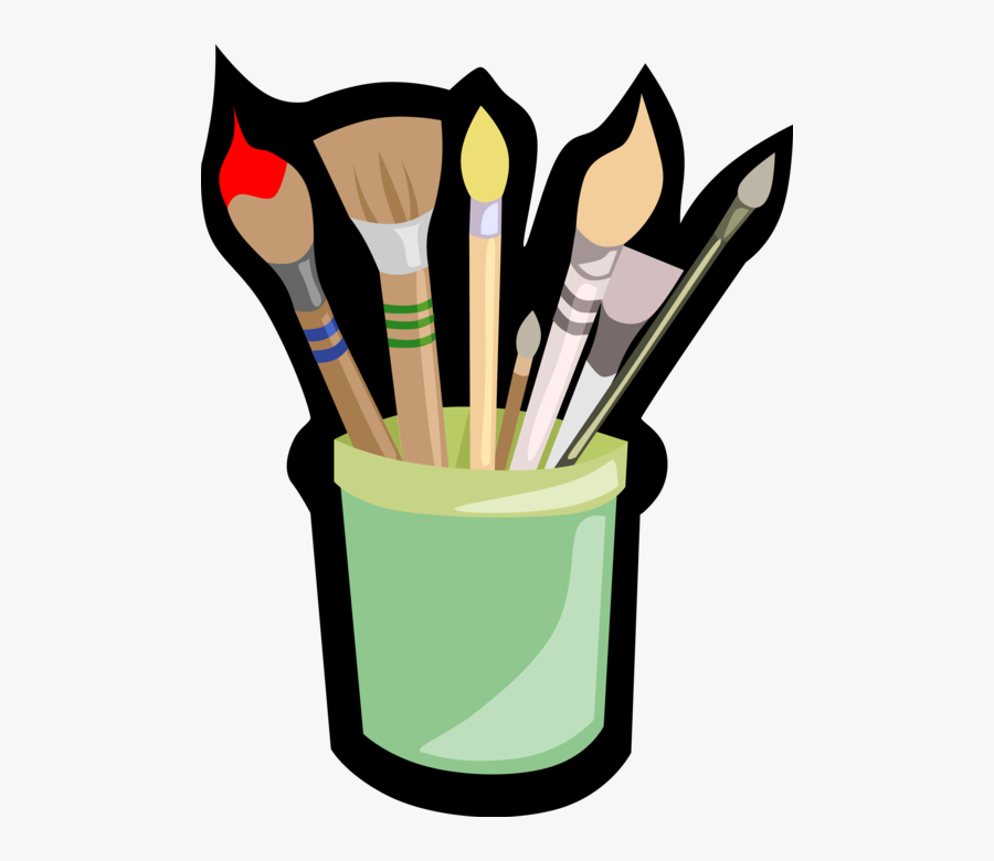 Vector Illustration Of Visual Fine Arts Artist"s Paintbrushes - Art Utensil Clipart, Transparent Clipart