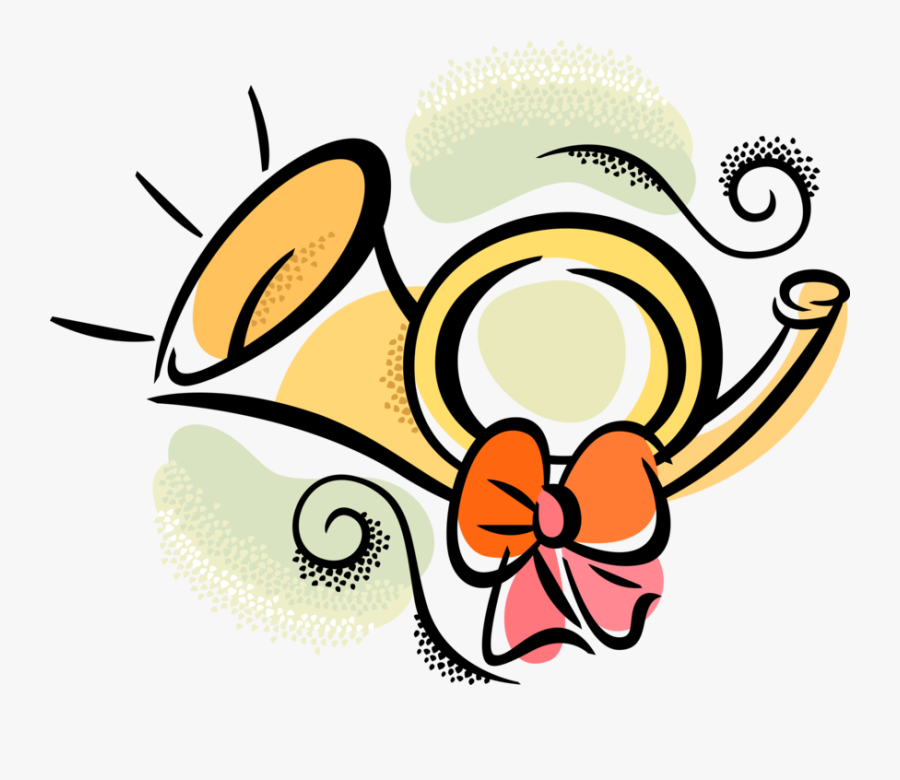 Vector Illustration Of Hunting Horn Musical Instrument - Horn, Transparent Clipart