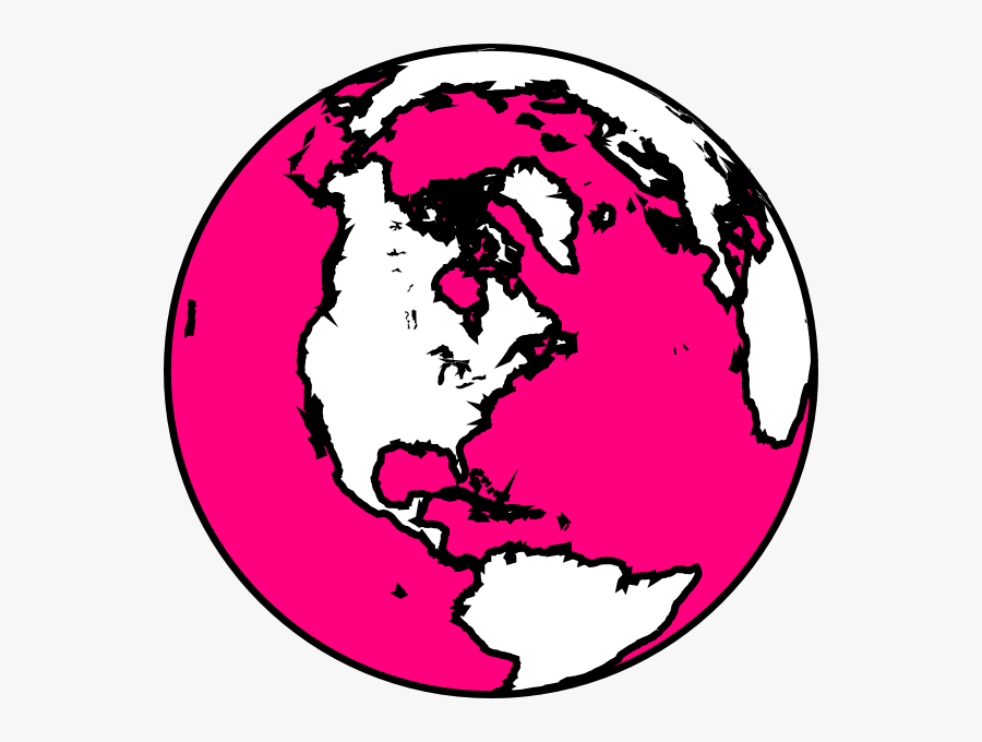 Earth Pink Frames Illustrations - Black And White Globe, Transparent Clipart