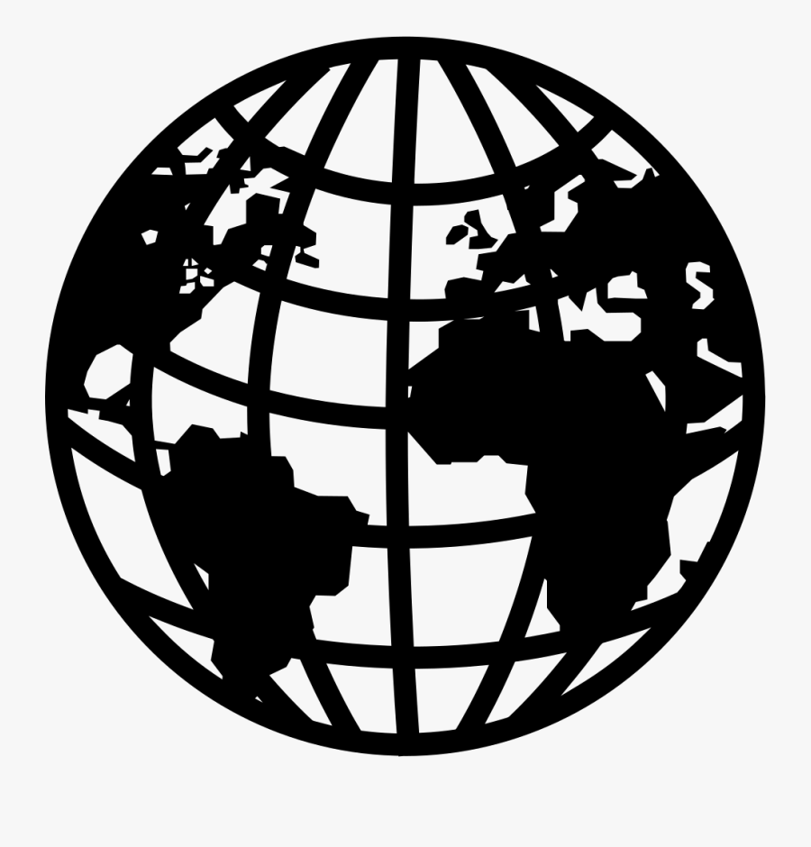 World - Earth Grid Black And White, Transparent Clipart