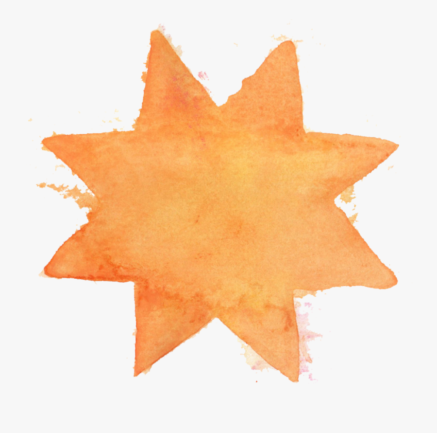 Clip Art Watercolor Painting Doodle Star - Maple Leaf, Transparent Clipart