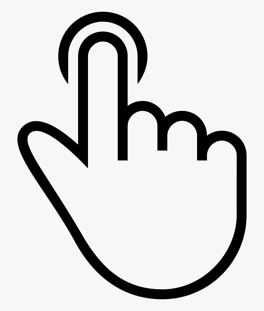 One Finger Tap Outlined Symbol Of A Hand - Cursor Png, Transparent Clipart
