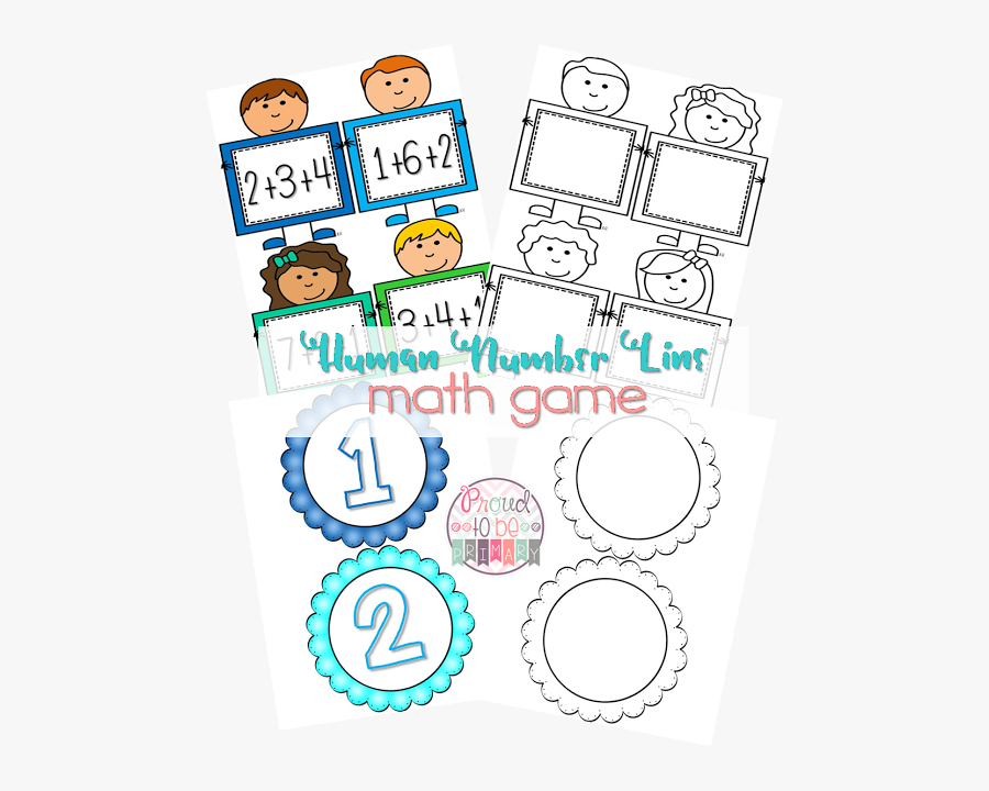 Human Number Line Games, Transparent Clipart