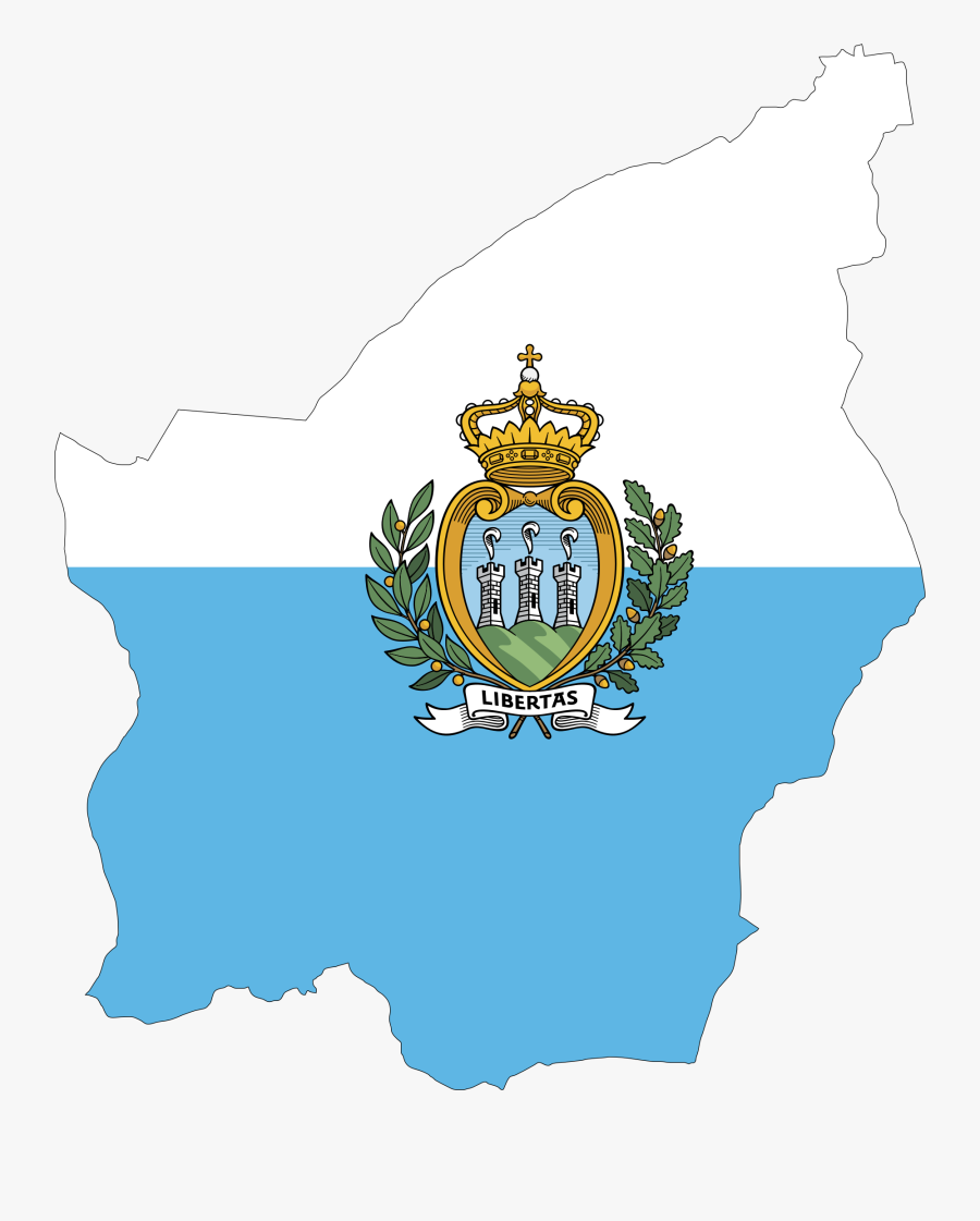 San Marino Map Flag - San Marino Flag Map, Transparent Clipart