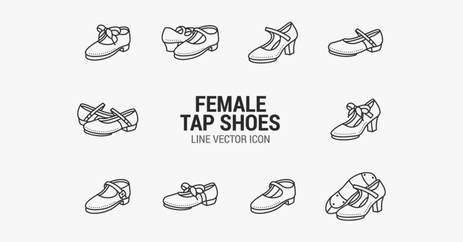Female Tap Shoes Icons Vector - Tap Shoes Icon, Transparent Clipart