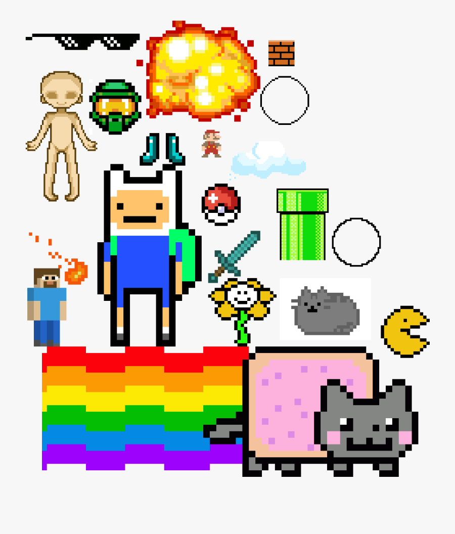 Glitch Nyan Cat Transparent, Transparent Clipart