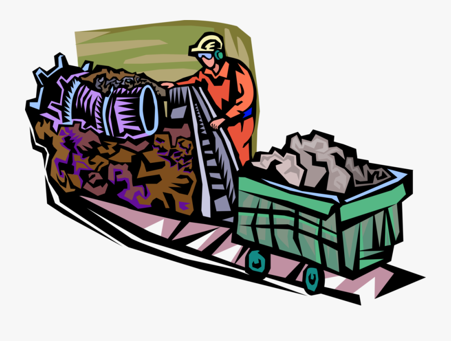 Vector Illustration Of Coal Mining Industry Mineral - Coal Mines Clipart, Transparent Clipart