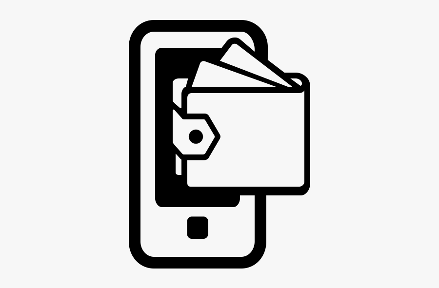 Wallet Clipart Outline - Mobile Payment Icon Transparent, Transparent Clipart