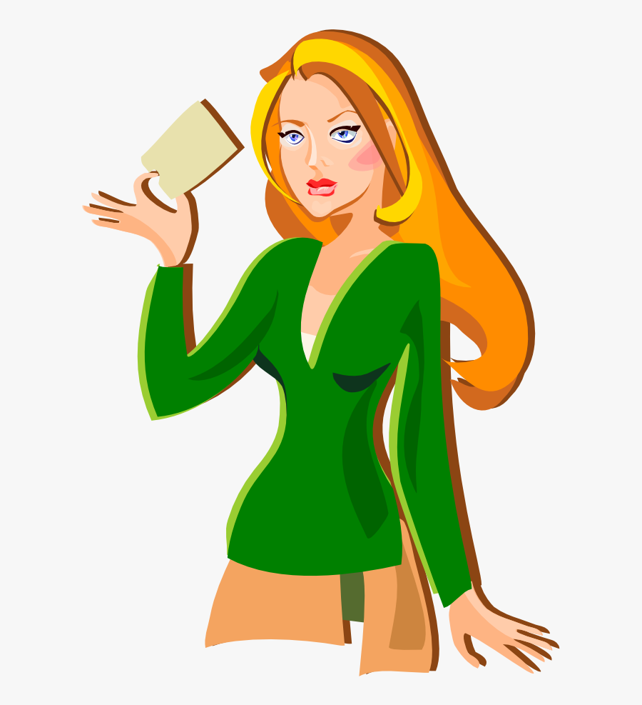 Woman Holding A Wallet Clipart - Girl Holding A Rug, Transparent Clipart